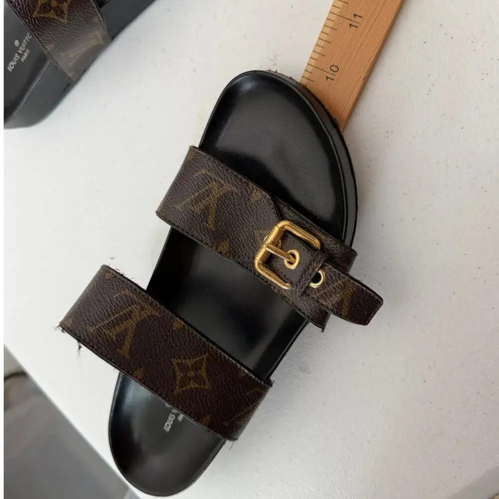 Louis Vuitton Monogram Flat Comfort Mule Sandals EU 37- US 7 - Picture 14 of 16